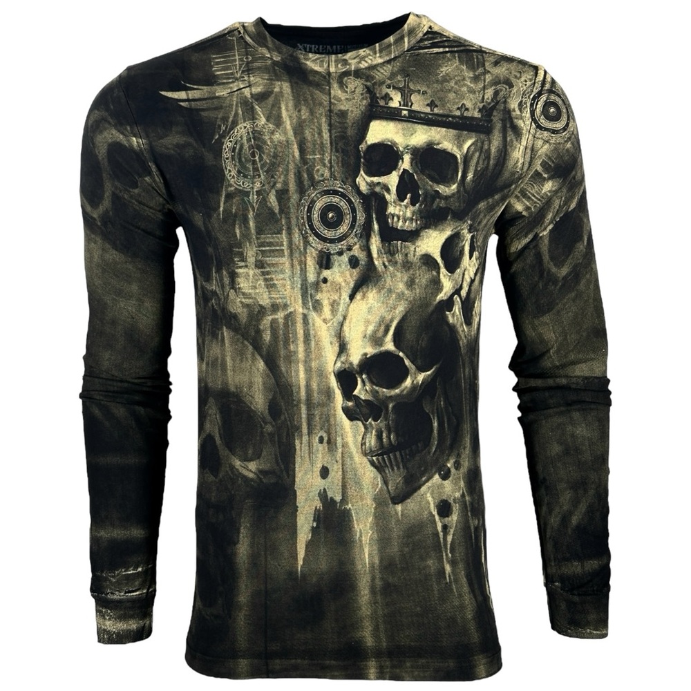 Xtreme Couture By Affliction Men's Long Sleeve T-shirt Death's Grin